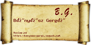 Bányász Gergő névjegykártya